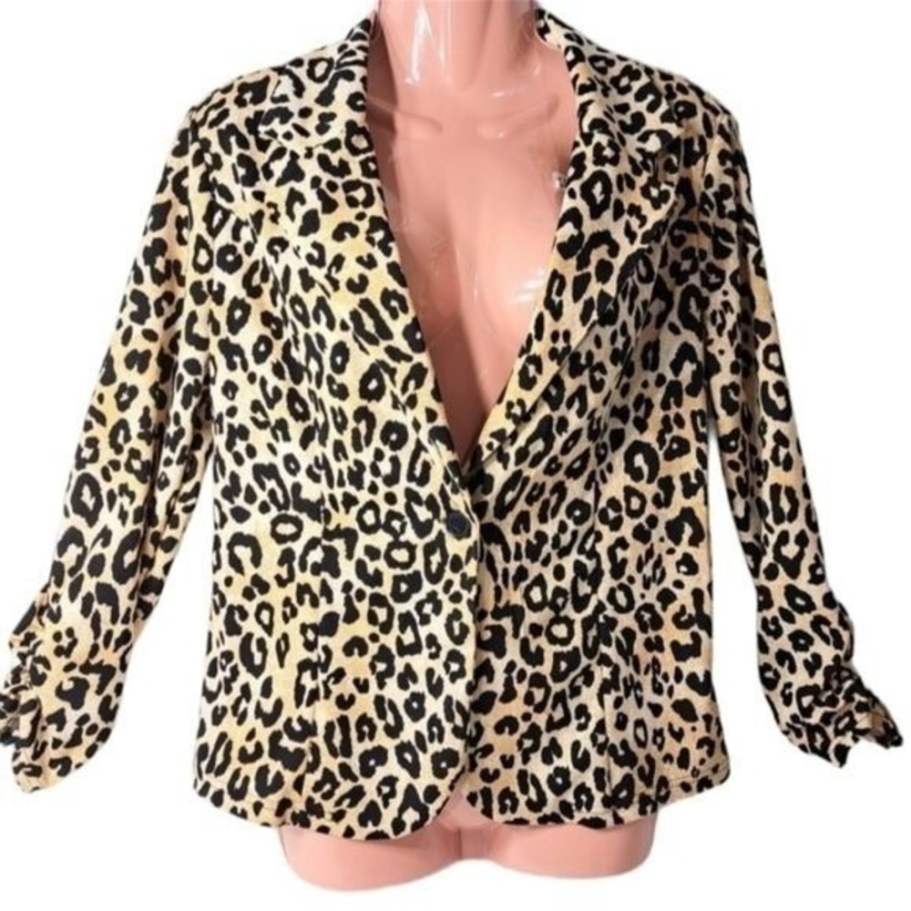No Boundaries Juniors Leopard Print Blazer Size L/G (11 -13)